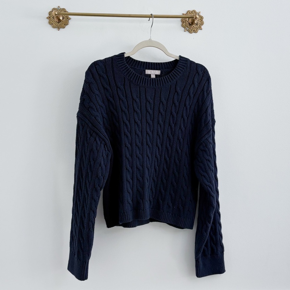 J.Crew Cable Knit Crop Sweater Medium